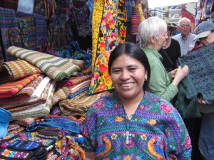 Beautiful vendor at the Chichicastenango market in the Highlands.